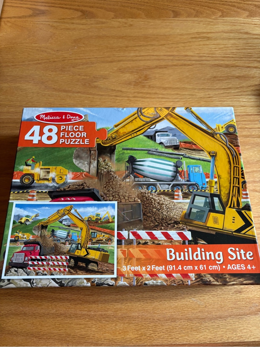 Melissa And Doug 48 Jumbo Piece Floor Puzzle Building Site Ages 4+   3ft x 2ft